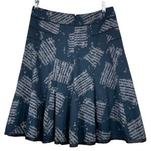 Anthropologie Women's Navy Blue Printed A-Line Skirt